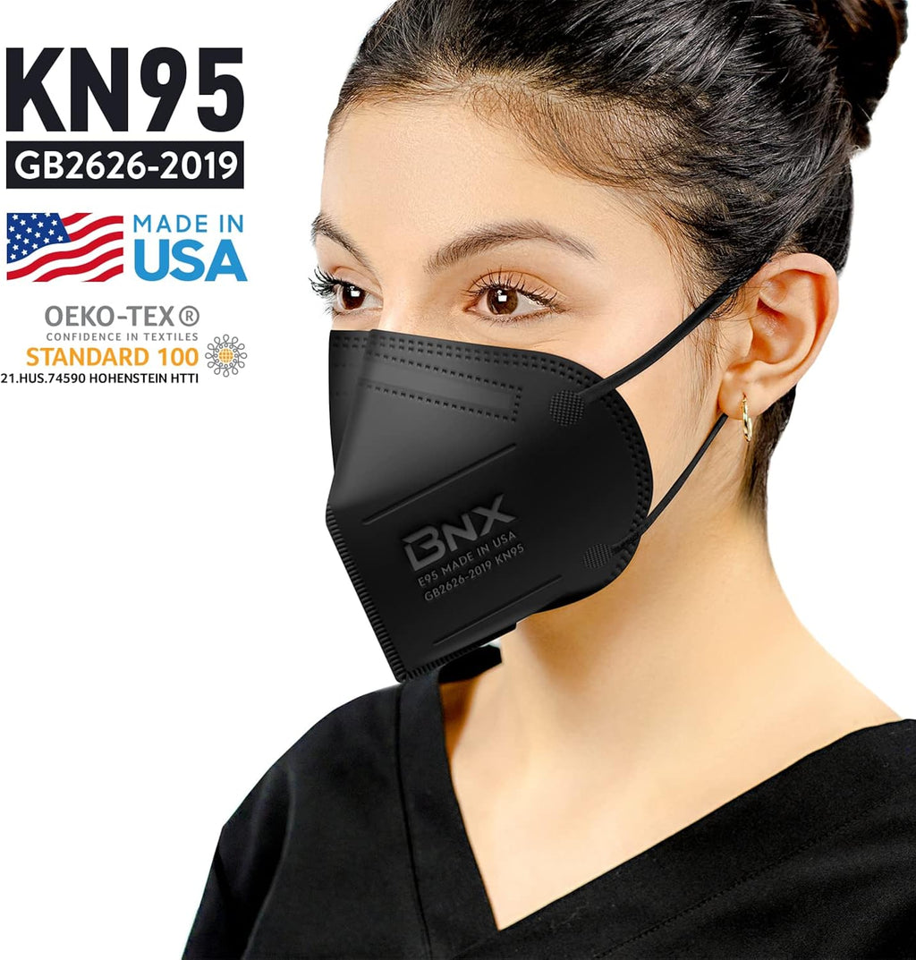 Black KN95 Disposable Particulate Respirator Mask, 50 Pack R8580