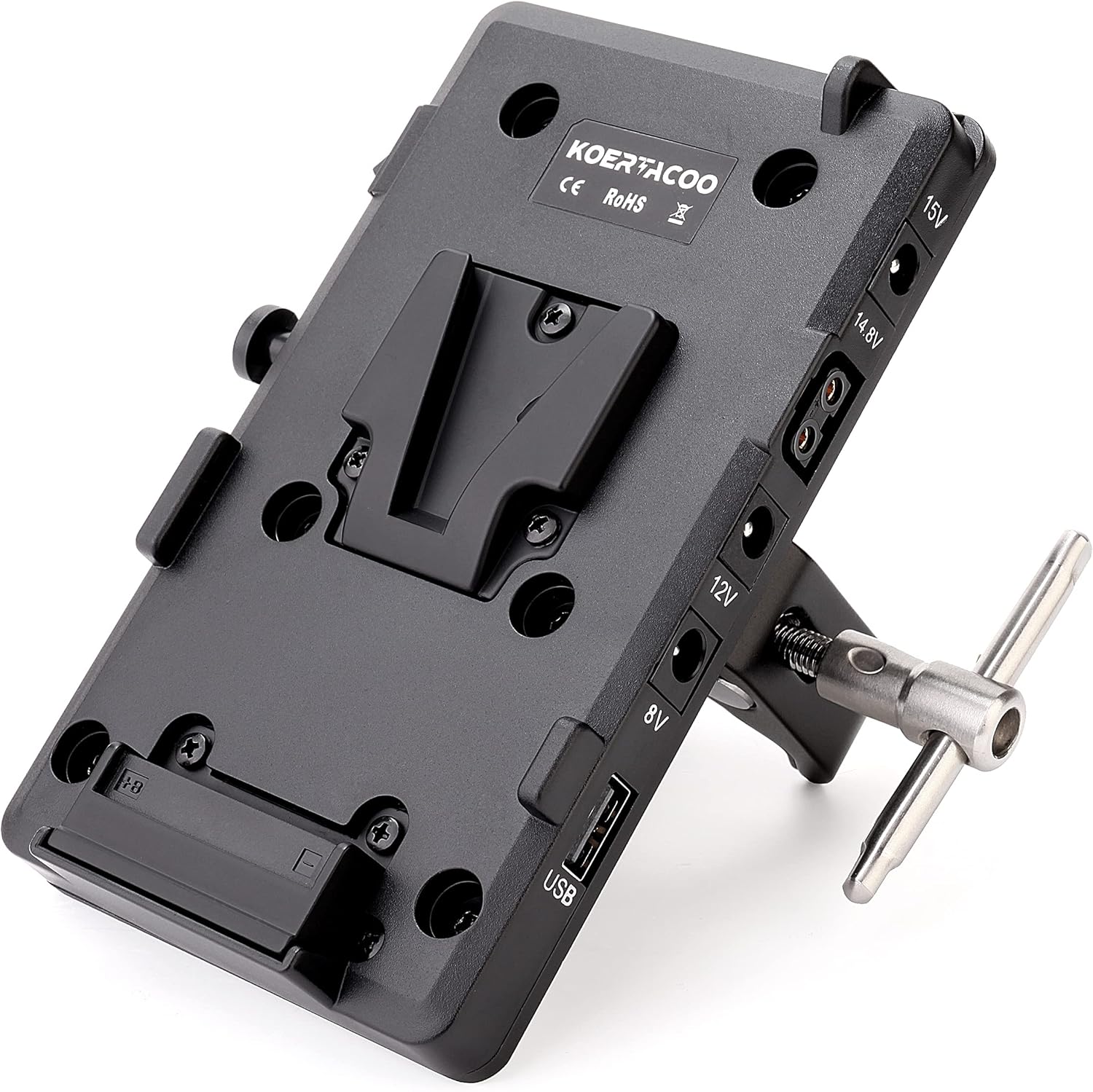 V-Mount Lock Battery Plate Power Supply Adapter with Super Clamp, D-TAP/DC/USB Power Output T1579
