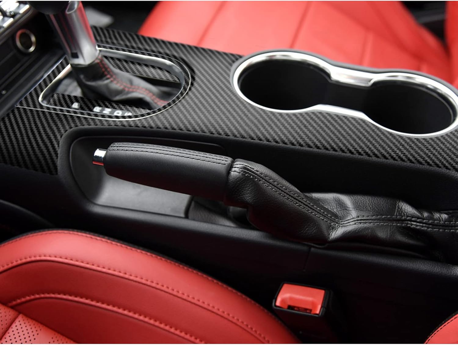Carbon Fiber Center Console Vinyl Wrap Stickers Pack of 2 R480