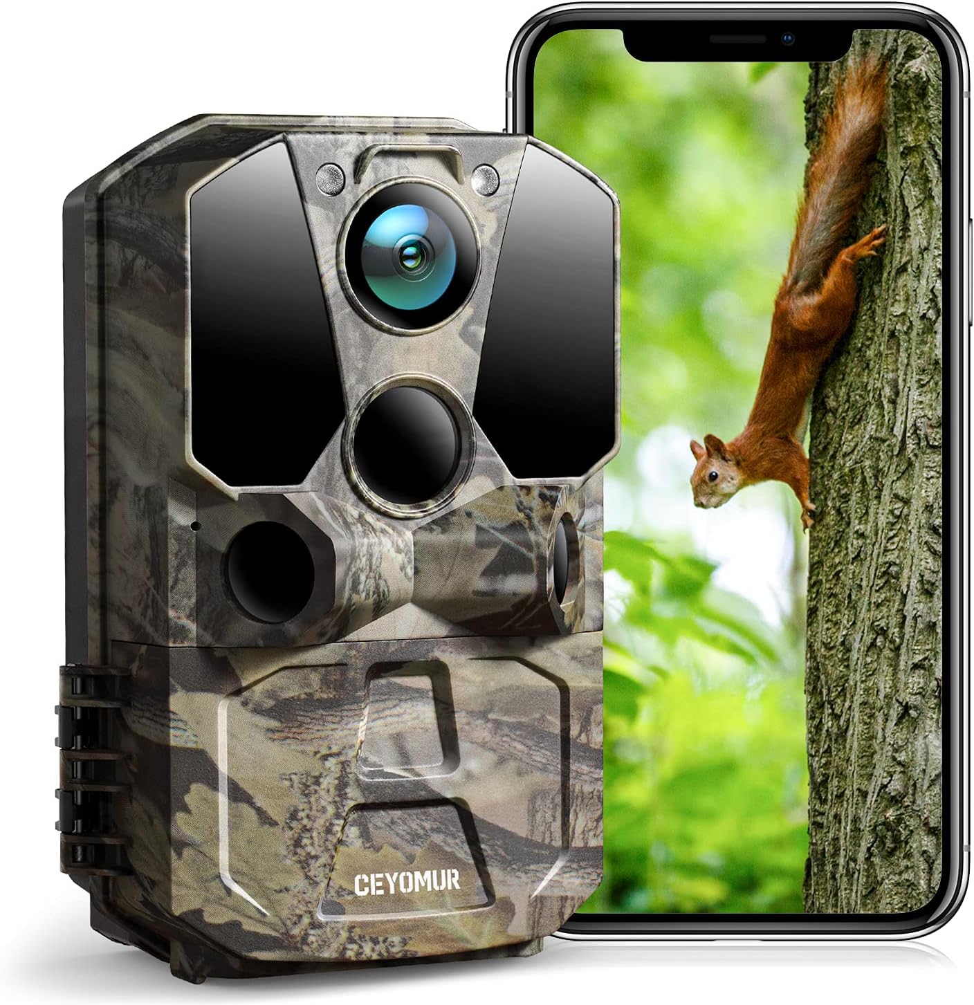 WiFi Bluetooth 30MP 1296P Hunting Camera with IR Night Vision and IP66 Waterproof O38733