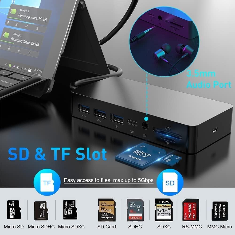 Surface Pro Docking Station 12 in 1 4K Display V5537