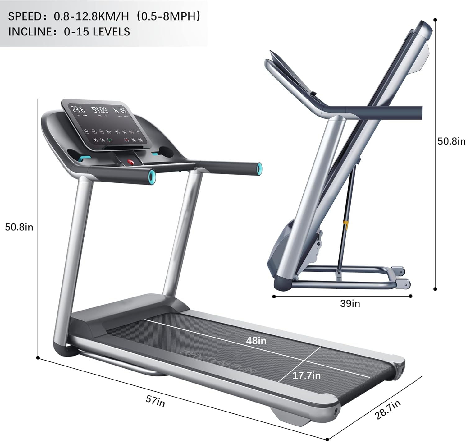 Folding Treadmill with Incline Electric Motorized Treadmill K29720