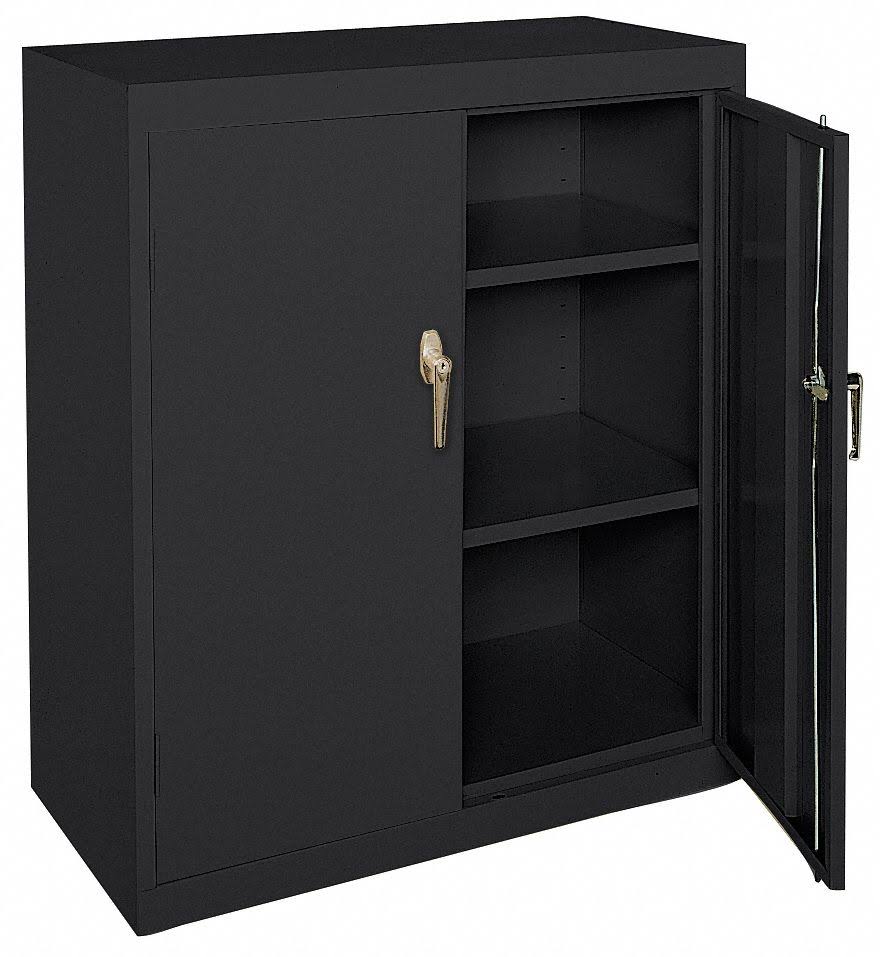 Counter Height Storage Cabinet, Black R936359
