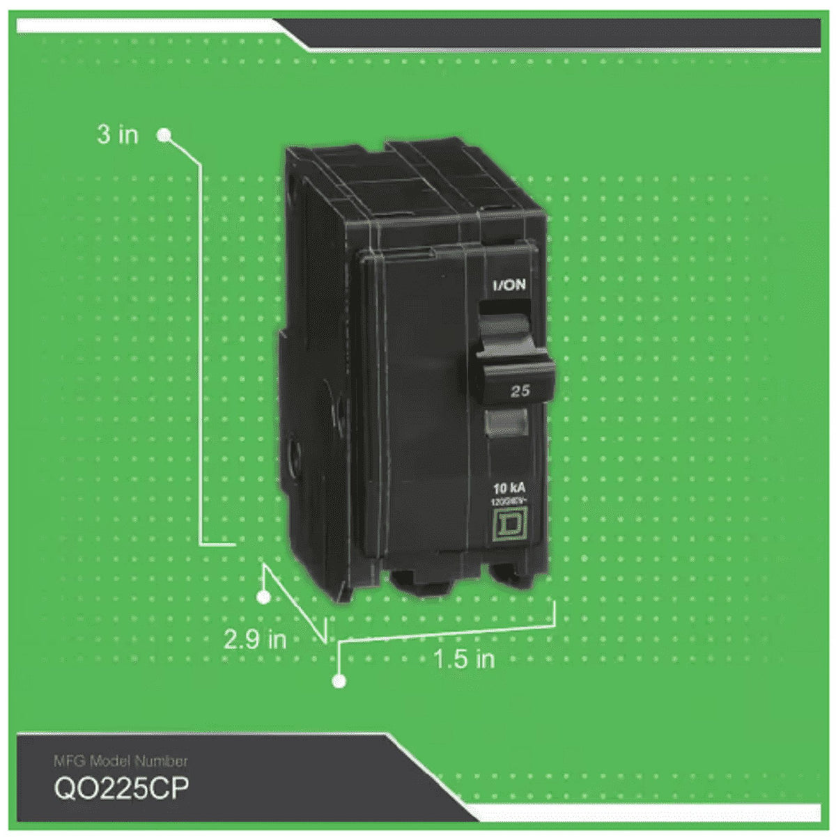 QO Mini 2P Breaker 120-240V 25A D3935