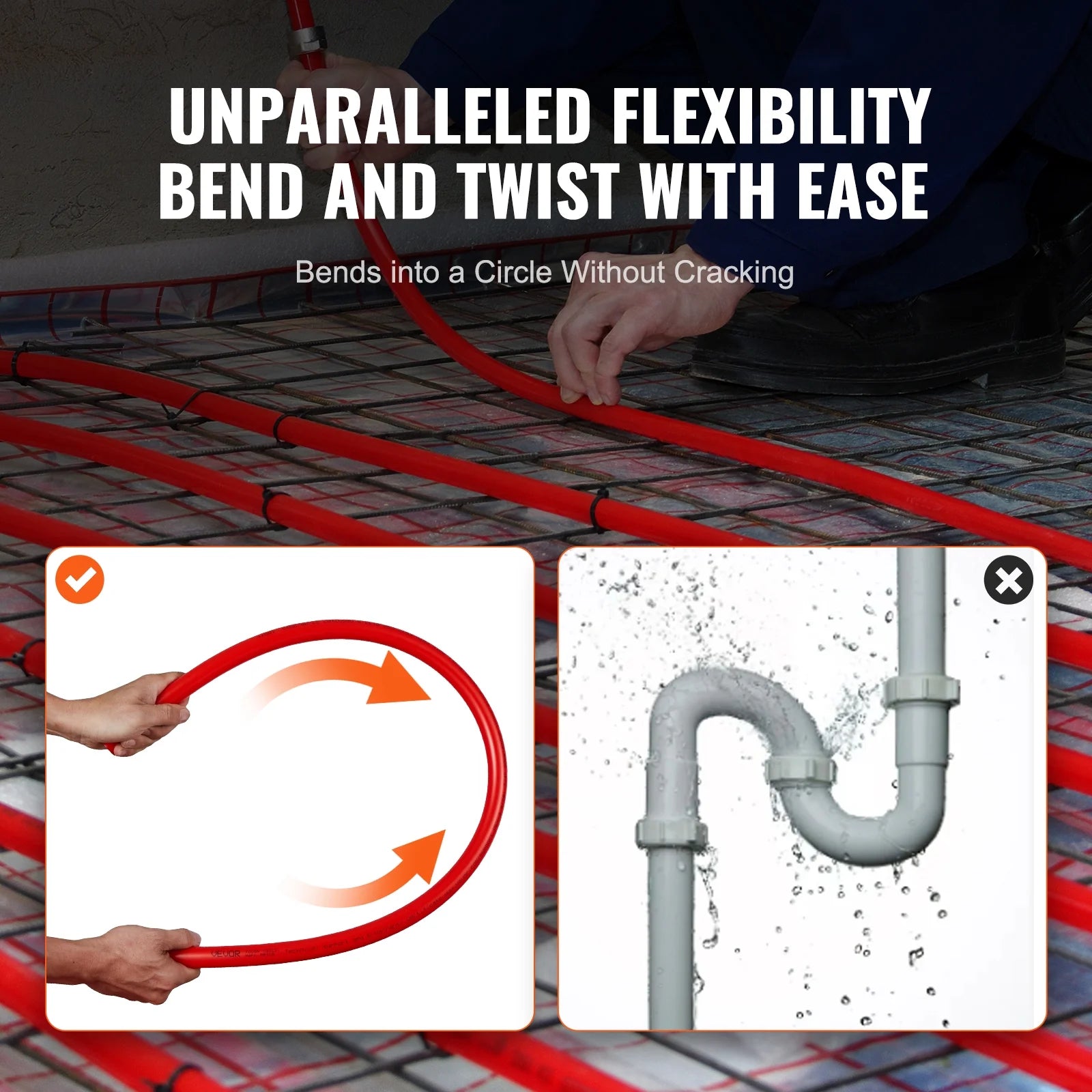 3/4” x 100ft Red PEX-B Tubing with Pipe Cutter T49222