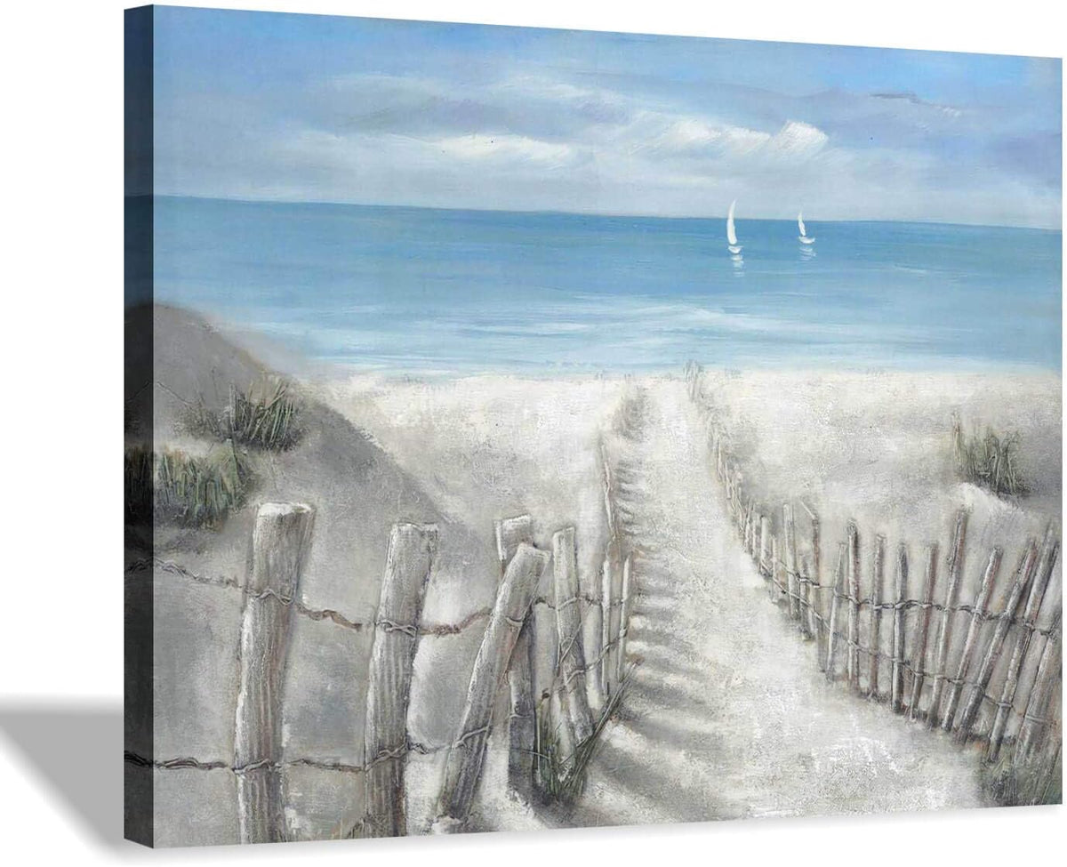 Coastal Beach Painting on Canvas Wall Art (36” x 24” x 1 Panel) C450