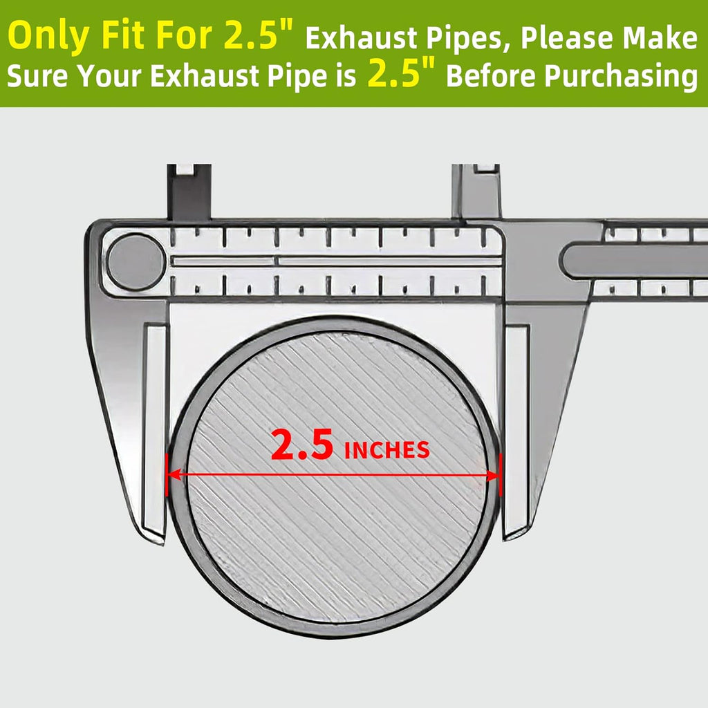 2 Pack 2.5" Inlet/Outlet Universal Catalytic Converters with O2 Port Q43593