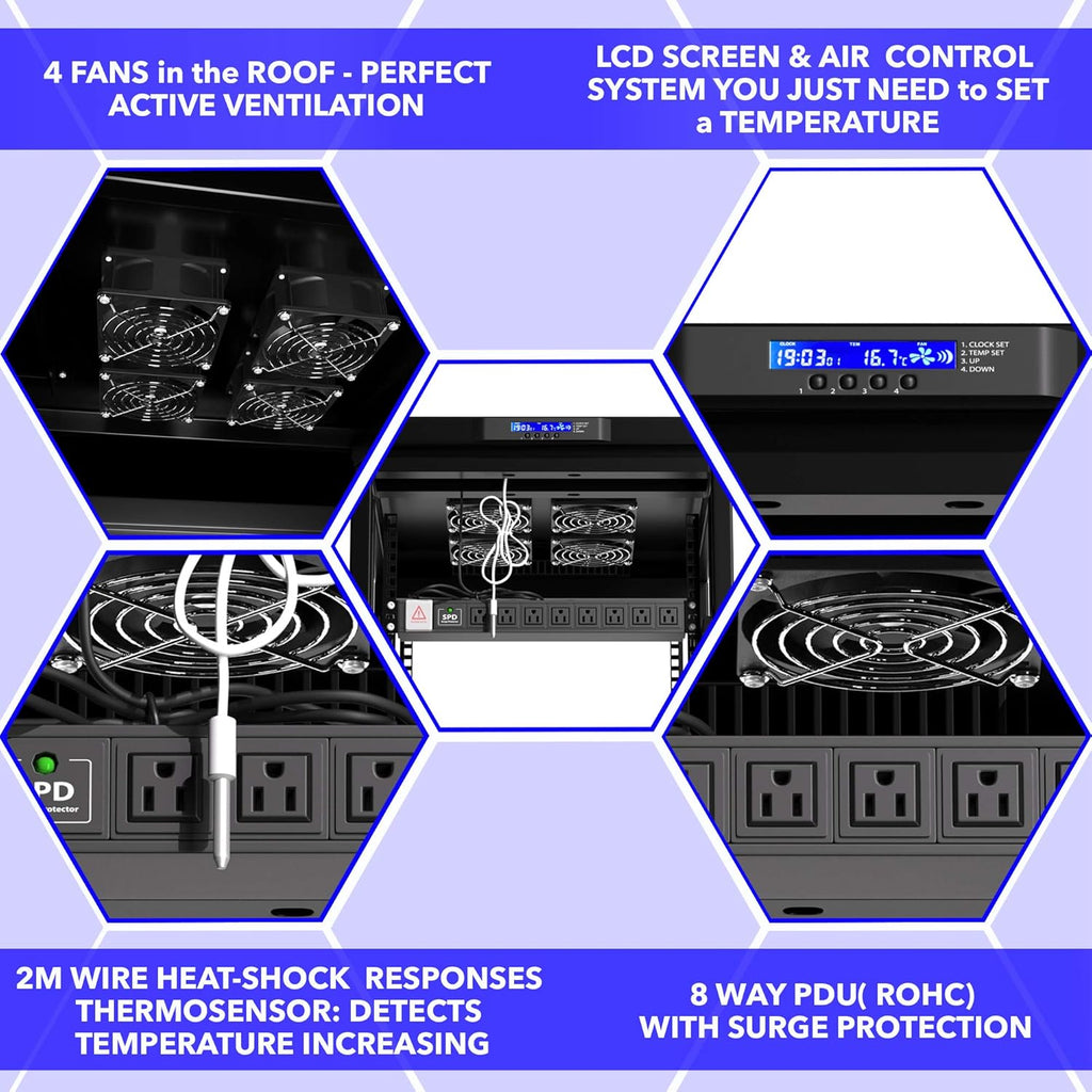 22 U Free Standing Network Rack Cabinet U1170
