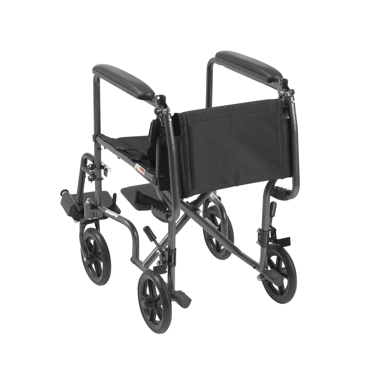Lightweight Steel Transport Wheelchair Fixed Full Arms 19x22 Seat Y46211