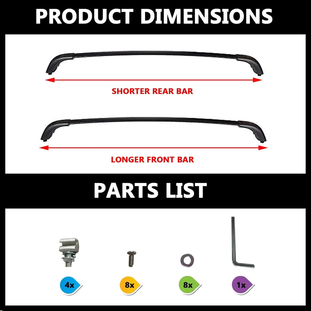 Black Aluminum Roof Rack Crossbars A387