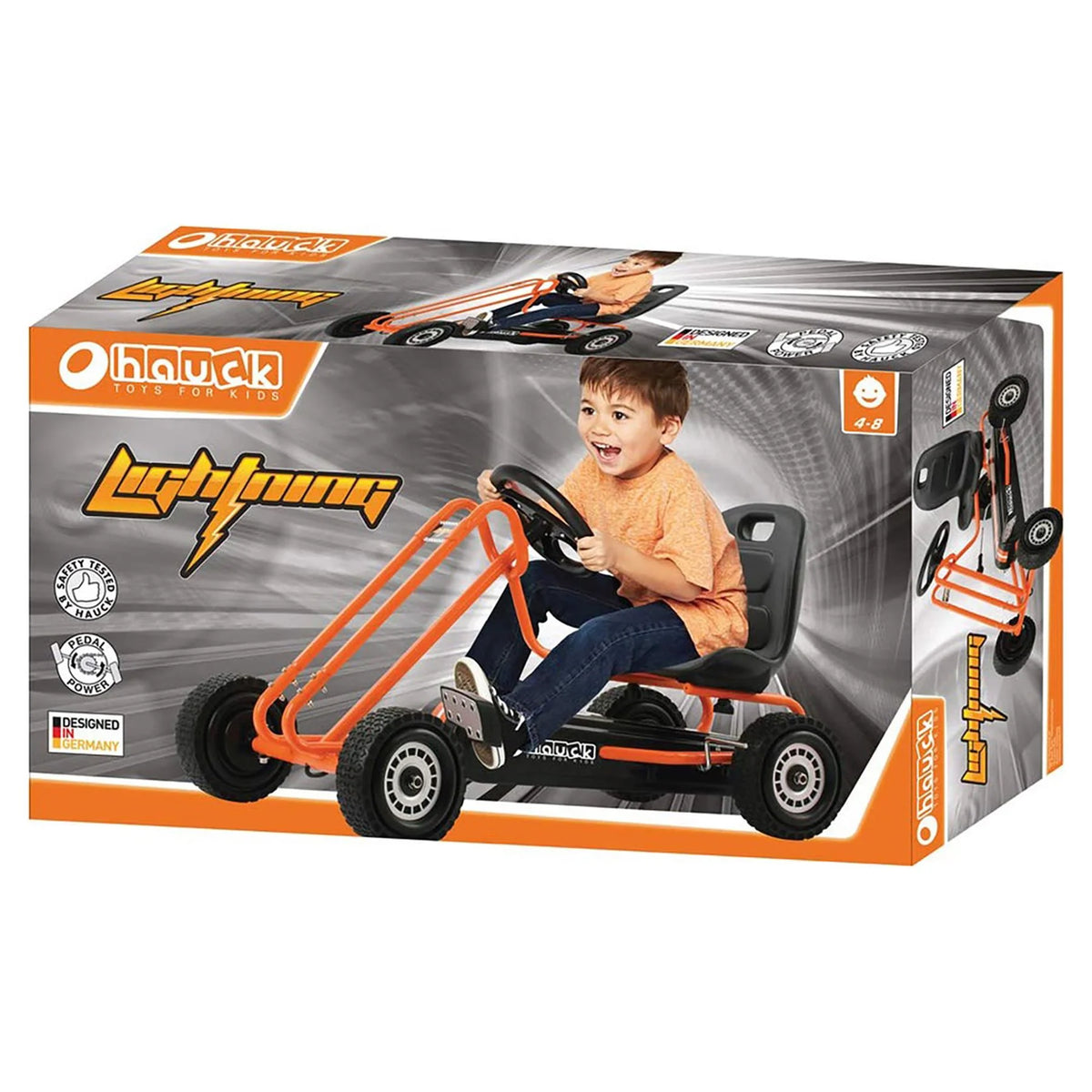 Lightning Pedal Go Kart Ride-on Toy with Adjustable Seat N2086