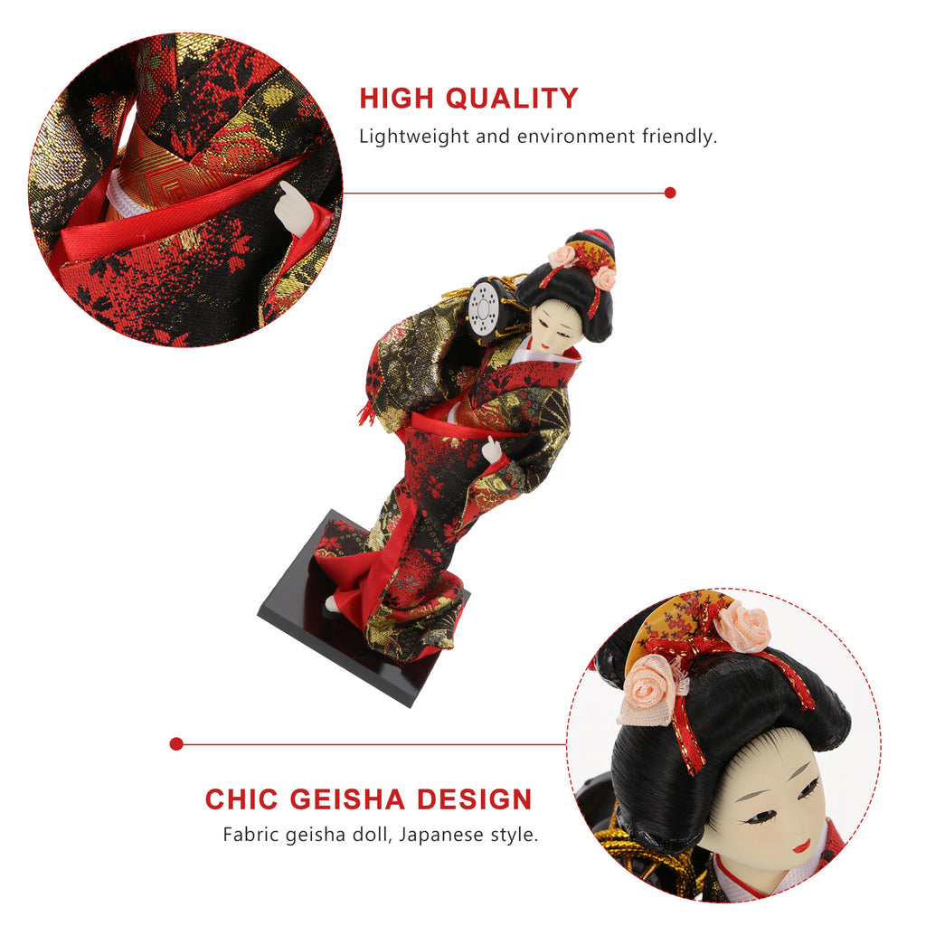2 Pc Silk Geisha Dolls Japanese Folk Crafts A30613