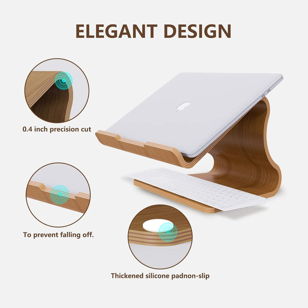 Wooden Laptop Stand, Walnut, Pack of 2 Y569