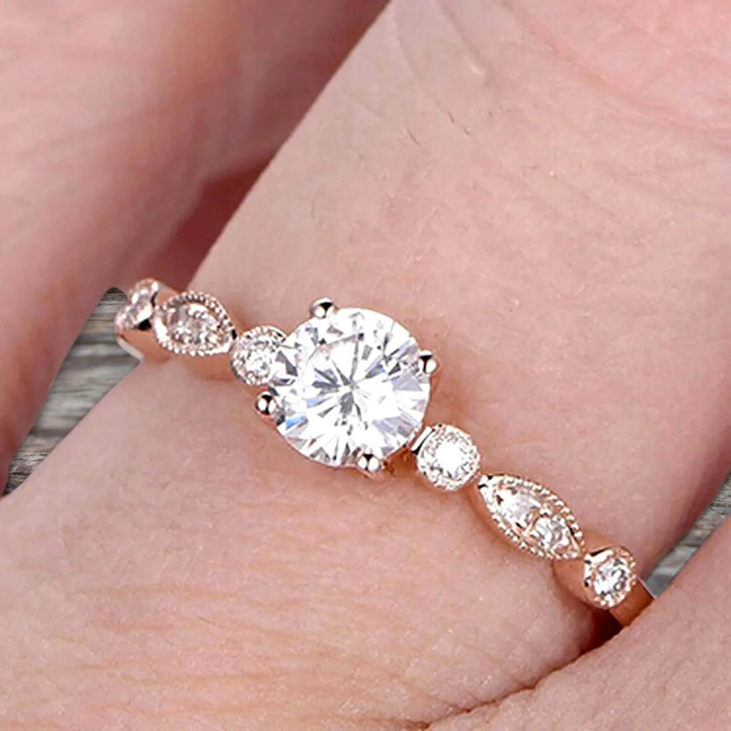 1.50 Carat Moissanite Engagement Ring on 10K Rose Gold K25166