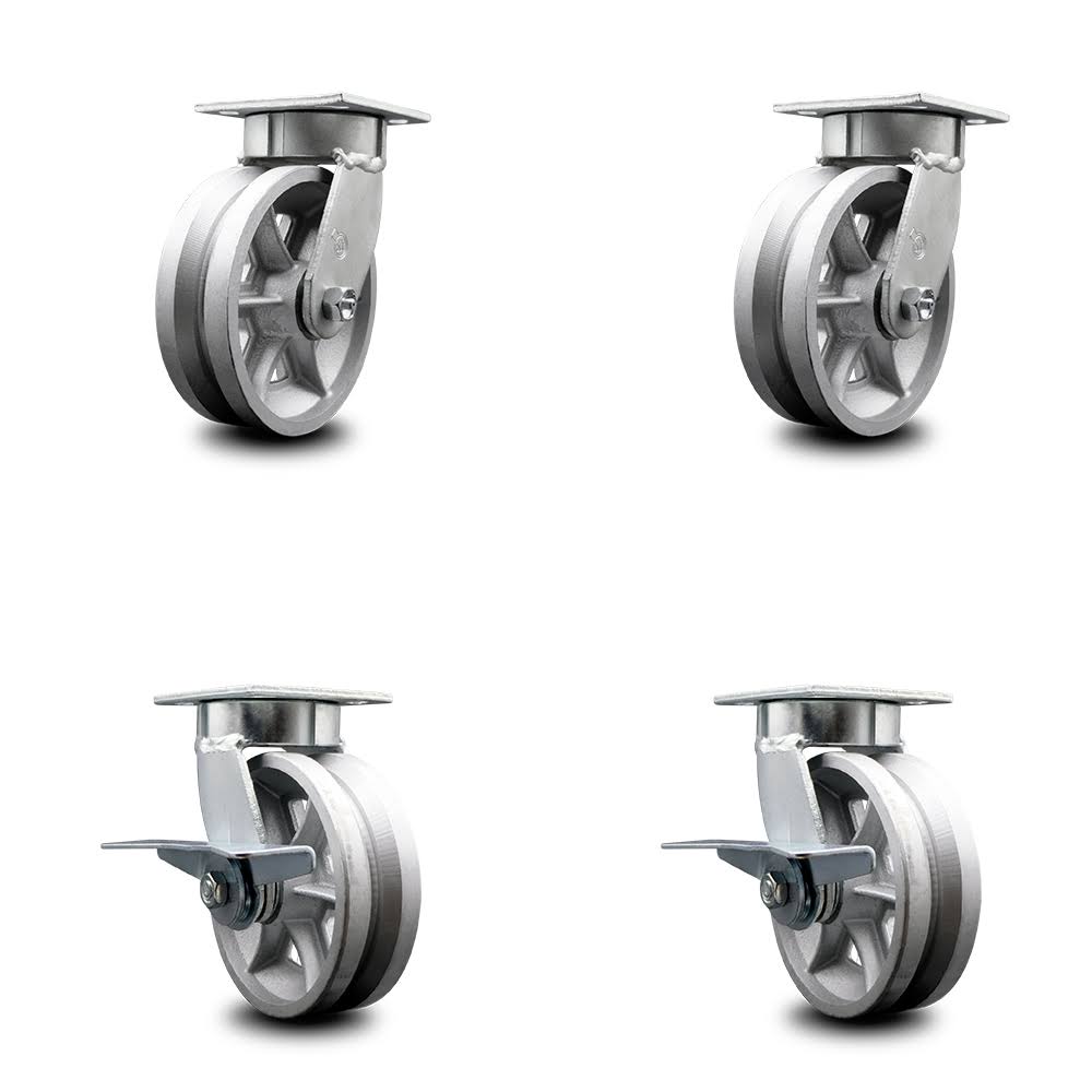 6x22 V Groove Semi Steel Caster B30406