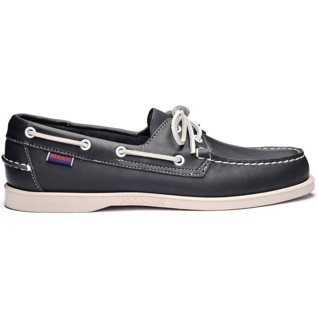 Blue Navy Leather Boat Shoes A297