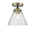 Black Antique Brass Large Cone Semi-Flush Mount T8264