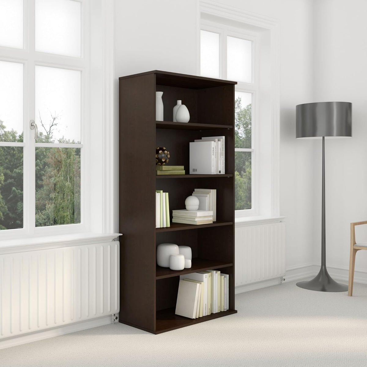 5 Shelf Bookcase in Mocha Cherry H9493