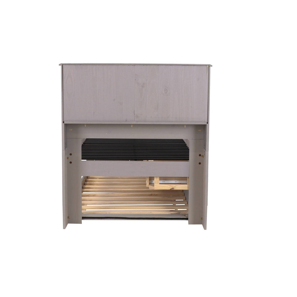 Charcoal Twin Bookcase Bed with 3 Drawers and Trundle T6313