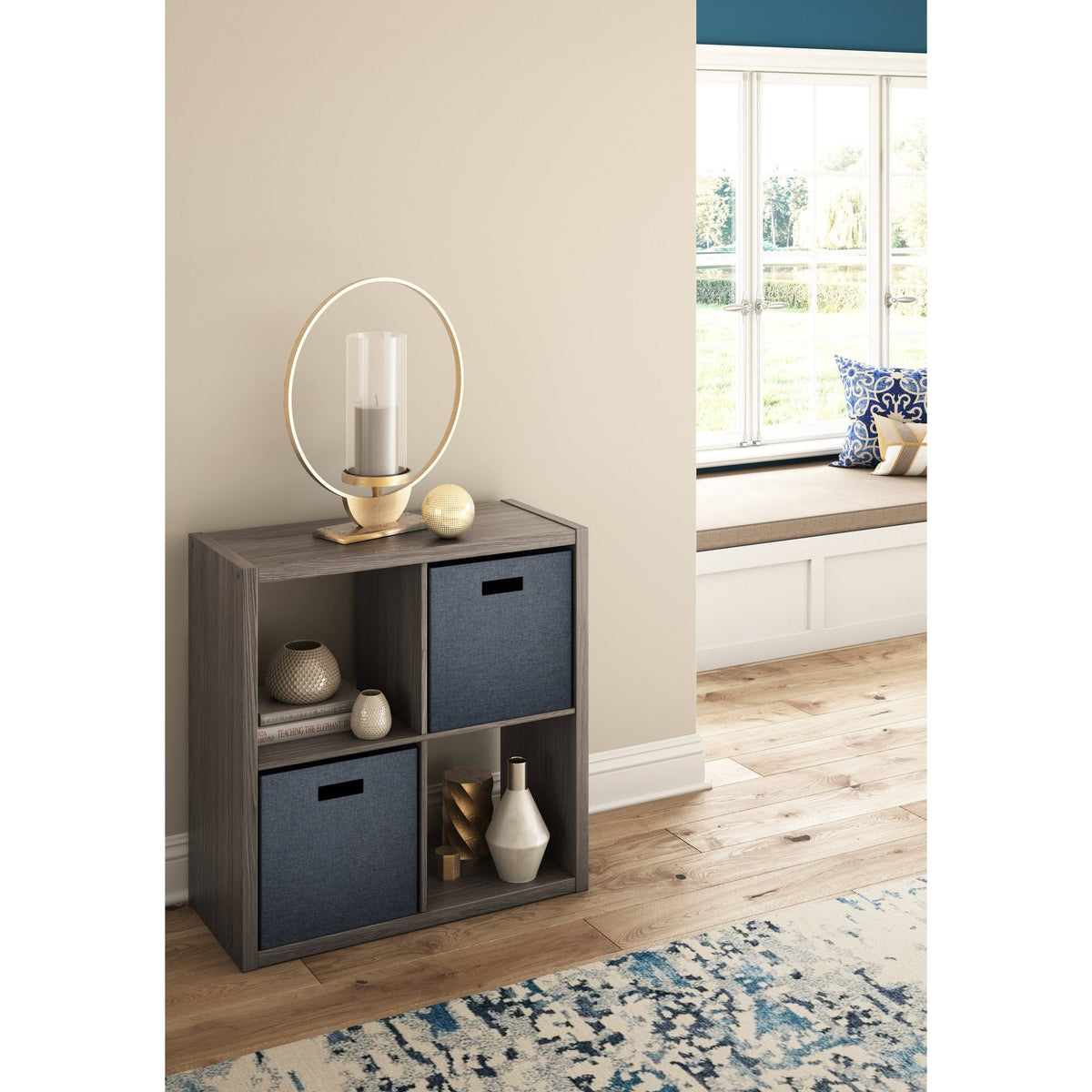 Bleached Brown Cube Bookcase S6759