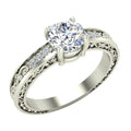 18K White Gold Solitaire Wedding Ring K28614