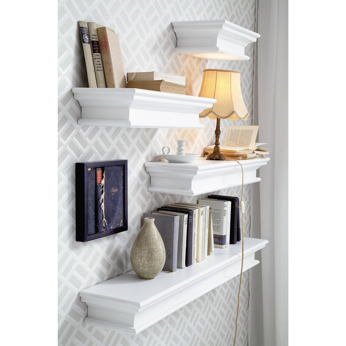White Floating Wall Shelf H3631