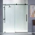 Matte Black Frameless Sliding Shower Door with Shatter Retention Glass Q1741