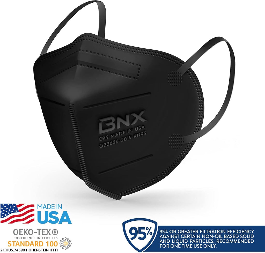 Black KN95 Disposable Particulate Respirator Mask, 50 Pack R8580