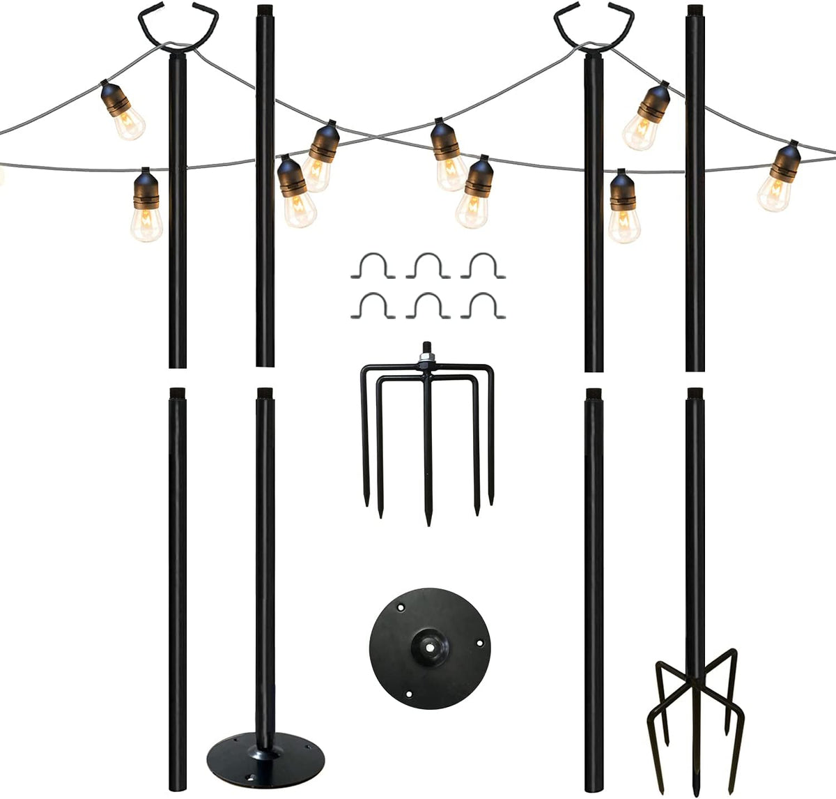 4Pcs Stainless Steel String Light Poles K5101
