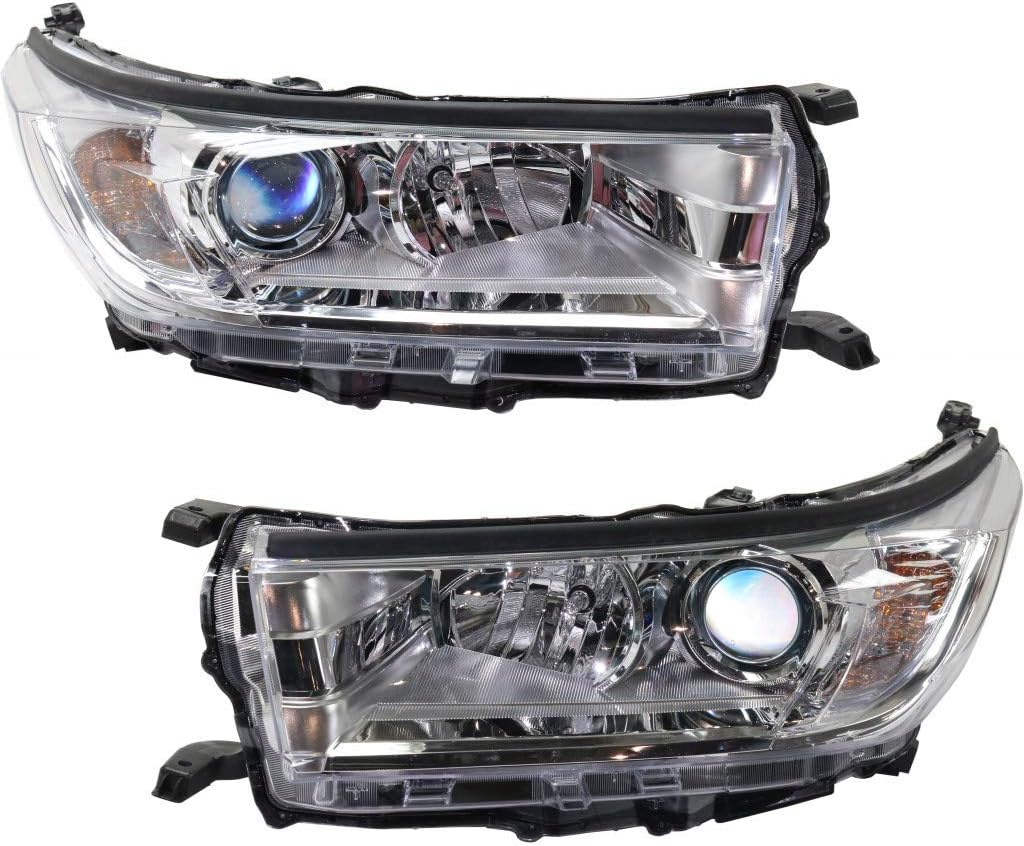 Driver Side Headlight with Chrome Accent V33467