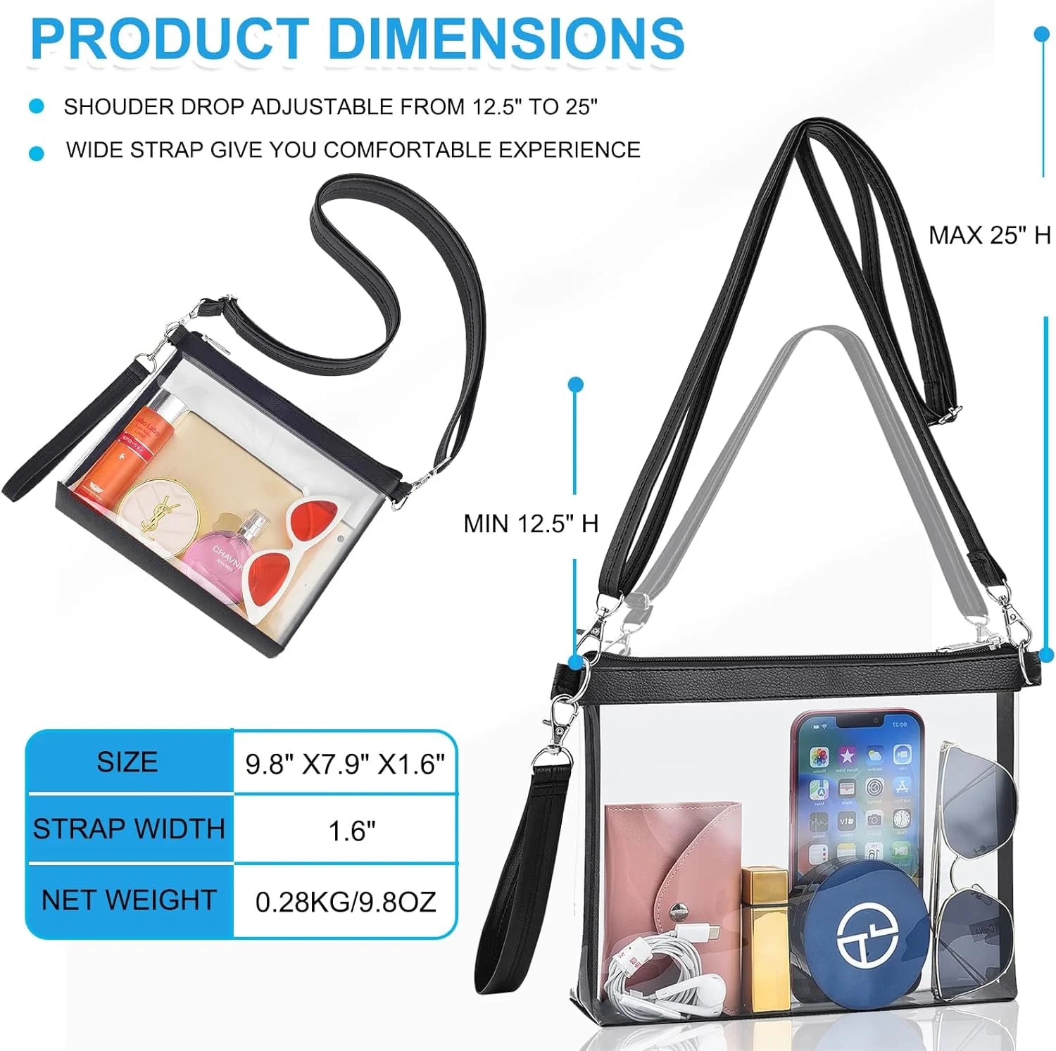 Clear PVC Crossbody Bag Y52484