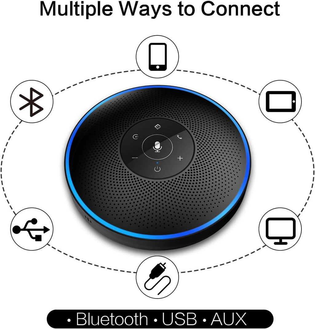 Wireless Speakerphone with 360° Voice Pick-up and 8 AI Noise Cancellation Mics A849