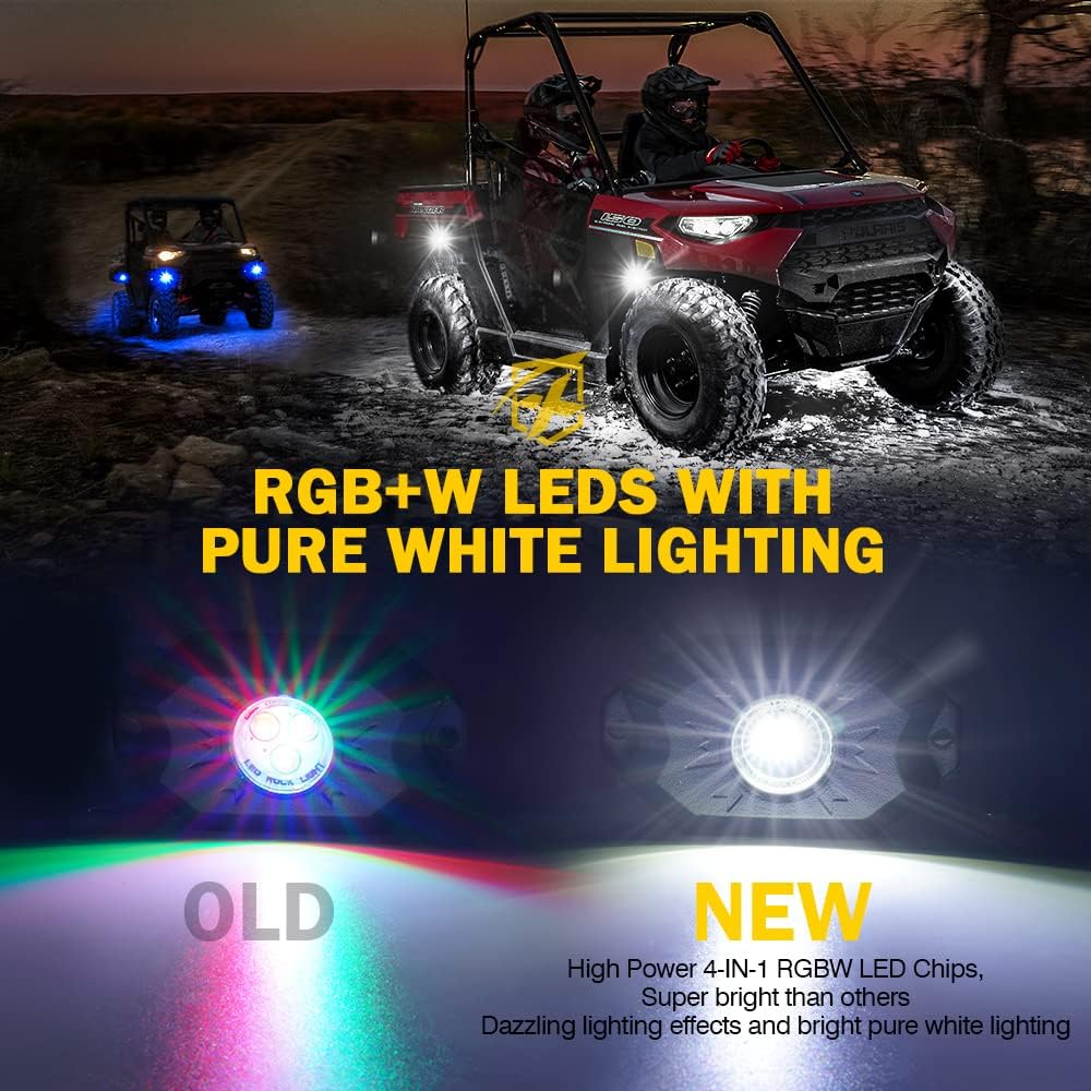 RGBW LED Rock Lights Kit, 4 Pods H687
