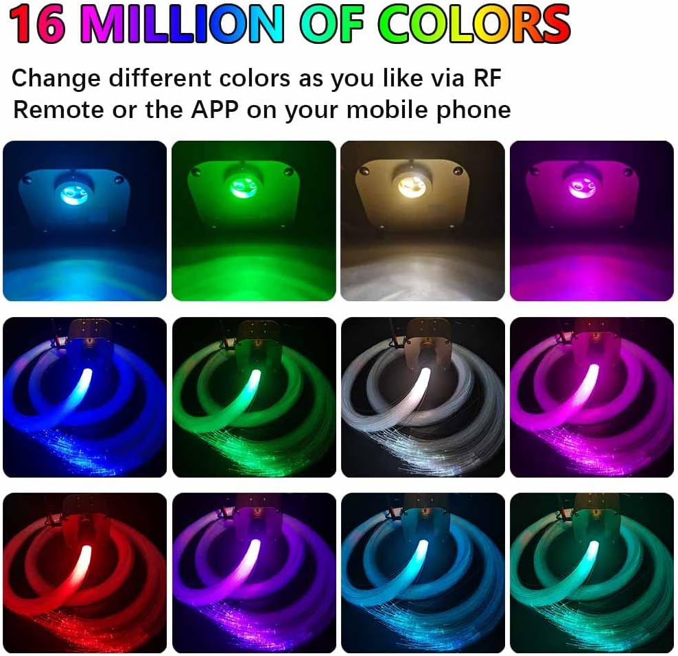 Bluetooth 20W RGBW LED Headliner Light Kit with APP Remote, 900pcs 13.1ft N380999