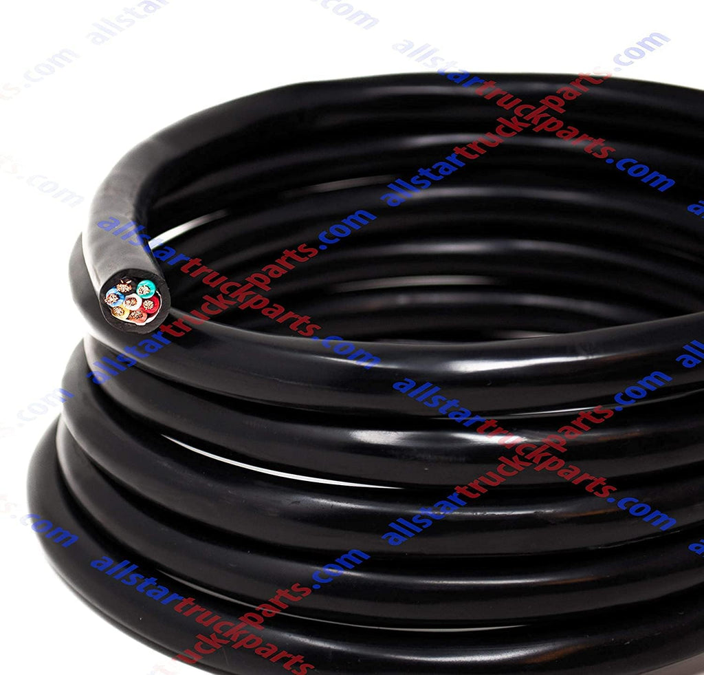 Heavy Duty 14 Gauge 7 Way Conductor Insulated Copper Trailer Cable Cord (30 FT ROLL) Pack of 2 K383