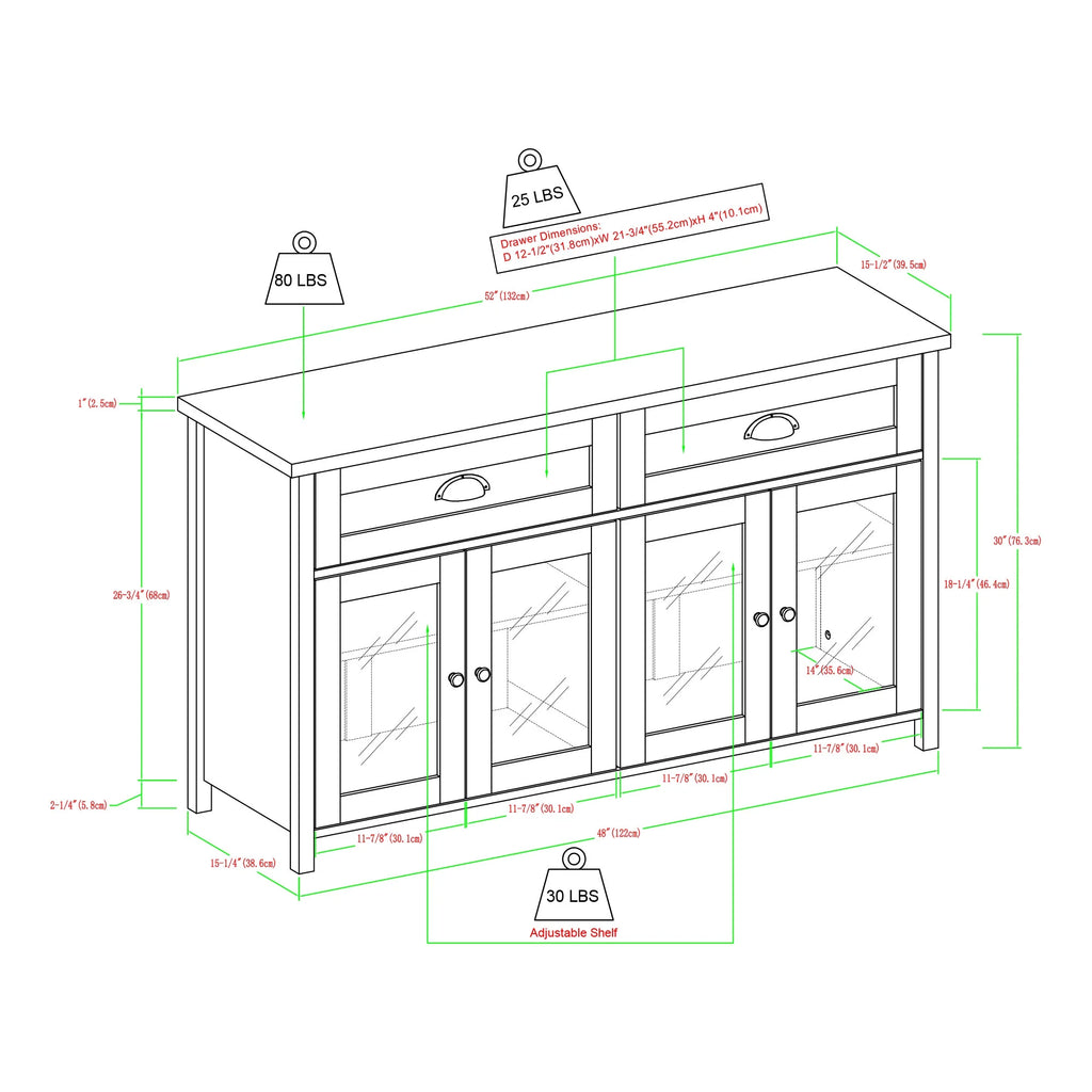 Grey Wash 4 Door TV Stand Q86337