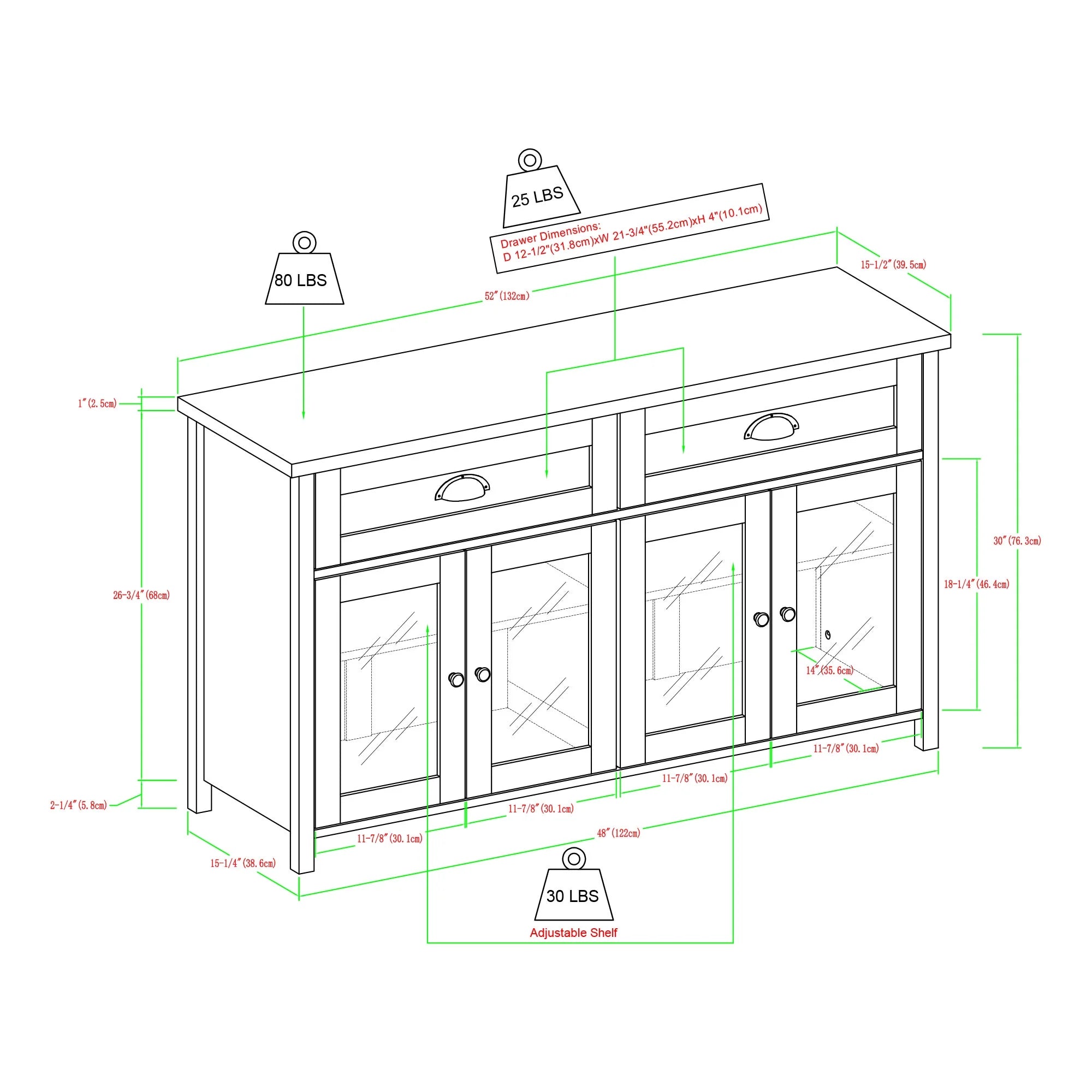 Grey Wash 4 Door TV Stand Q86337
