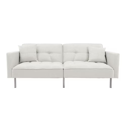 Linen Upholstered Convertible Futon Sofa Bed V267093