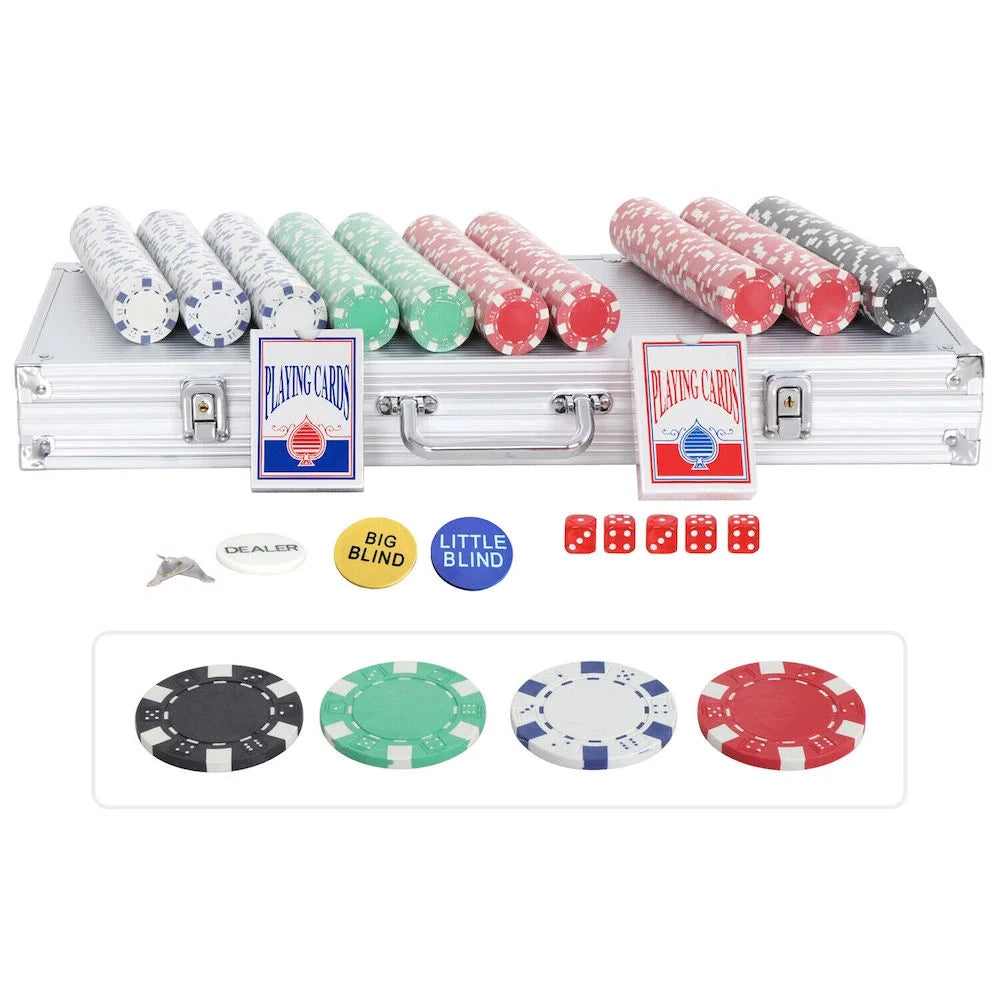 500 Piece Poker Chip Set with Aluminum Carry Case R30536