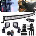 LED Light Bar Mount Windshield Kit 50 288W Curved Front Pillar Side 2x 18W 3 Cube Lights Brackets w/ 2x Wiring Kit Full Size Pro-Fit Cage Upper For 2013-2021 Polaris Ranger XP 1000 900 570 D594377