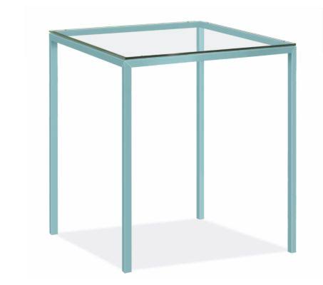 Clear Tempered Glass Bar Table with Ocean Blue Base X39183