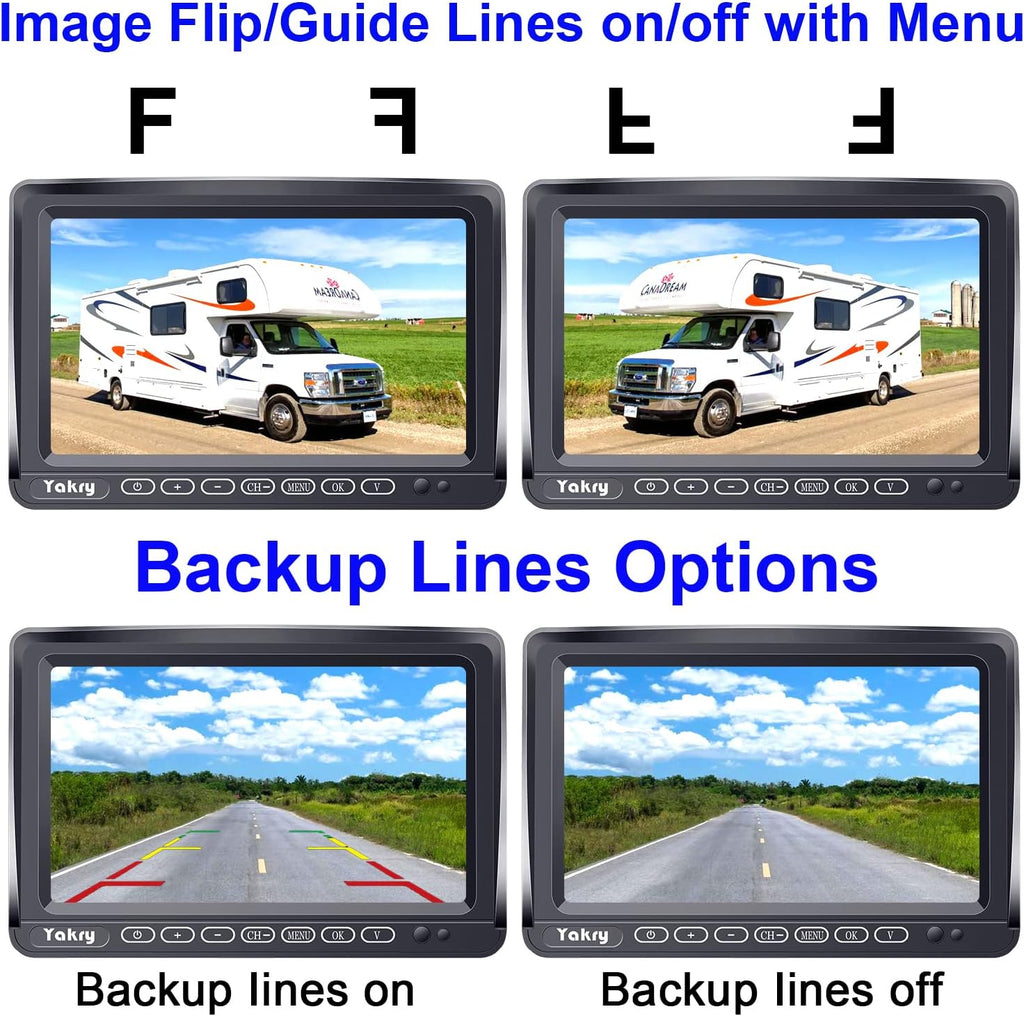Wireless HD 1080P Backup Camera with 7 Inch Touch Key DVR Monitor X4541