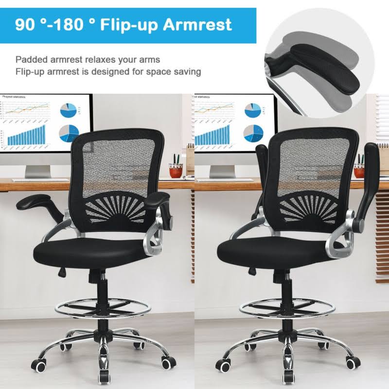Adjustable Height Mesh Drafting Chair P890106