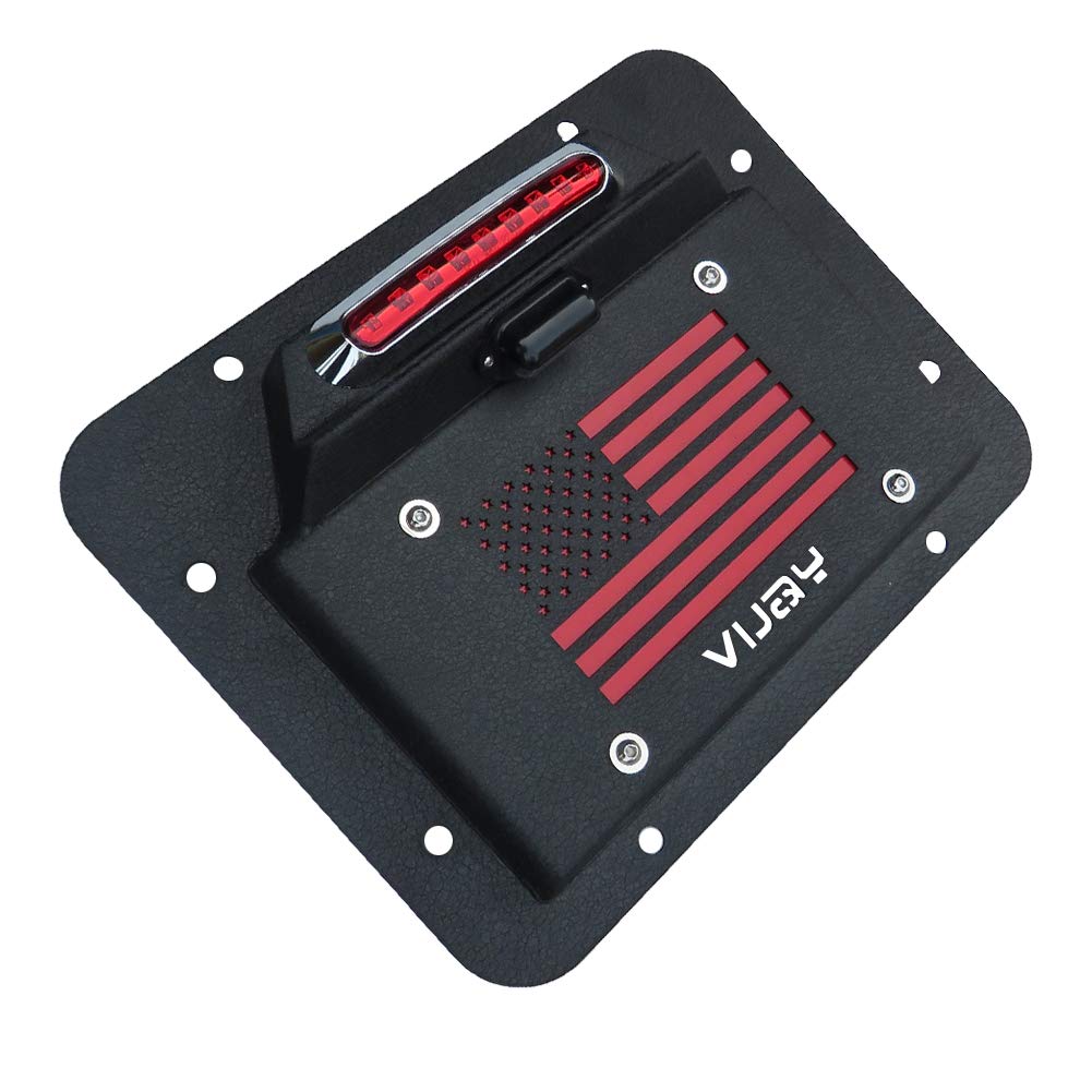 Spare Tire Delete License Plate Relocation Kit with Plate Light and Third Brake Light for Wrangler JK JKU I139