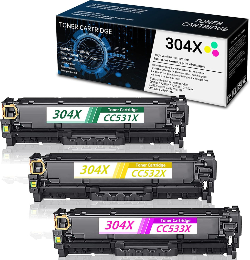 3 Pack High Yield Toner Cartridge for HP CP2025 CM2320 Printer O438