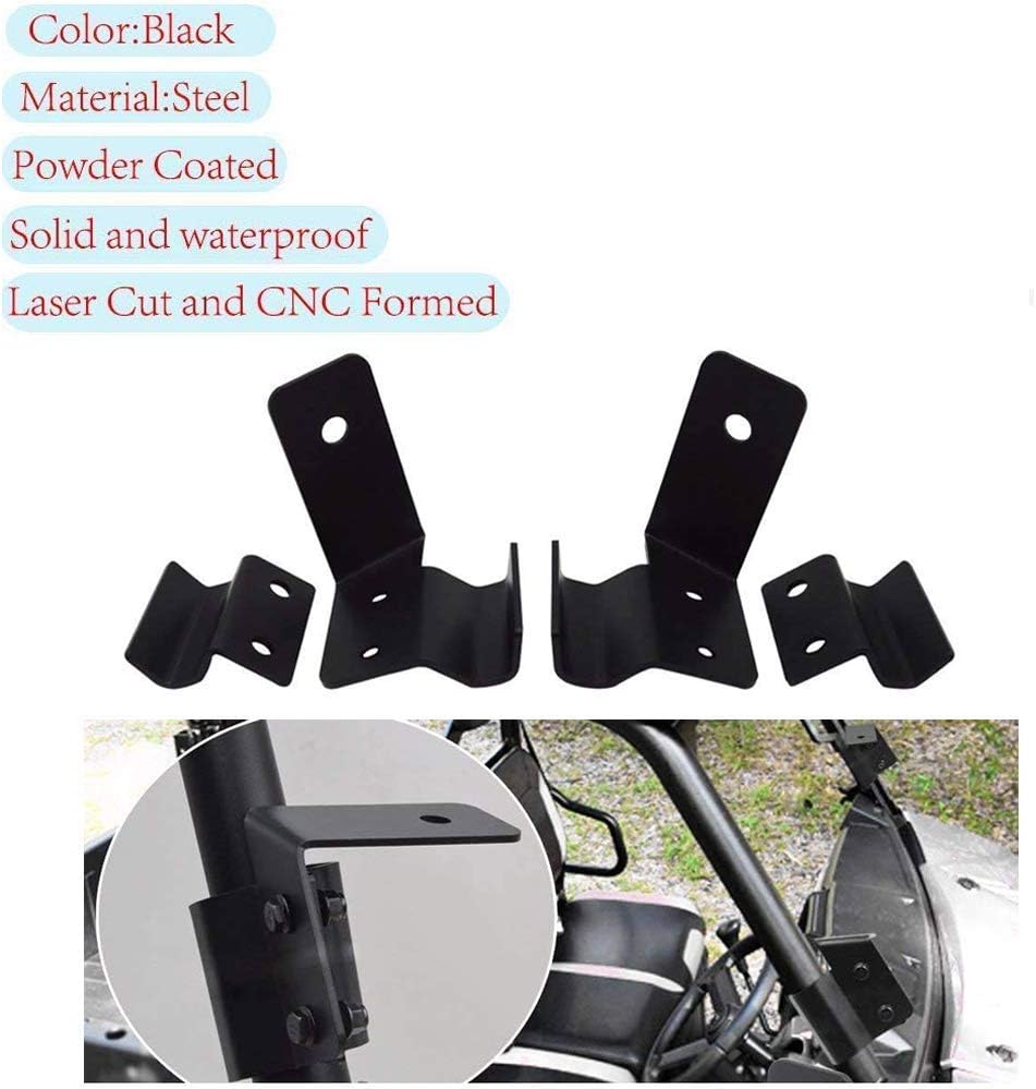 LED Light Bar Mount Windshield Kit 50 288W Curved Front Pillar Side 2x 18W 3 Cube Lights Brackets w/ 2x Wiring Kit Full Size Pro-Fit Cage Upper For 2013-2021 Polaris Ranger XP 1000 900 570 D594377