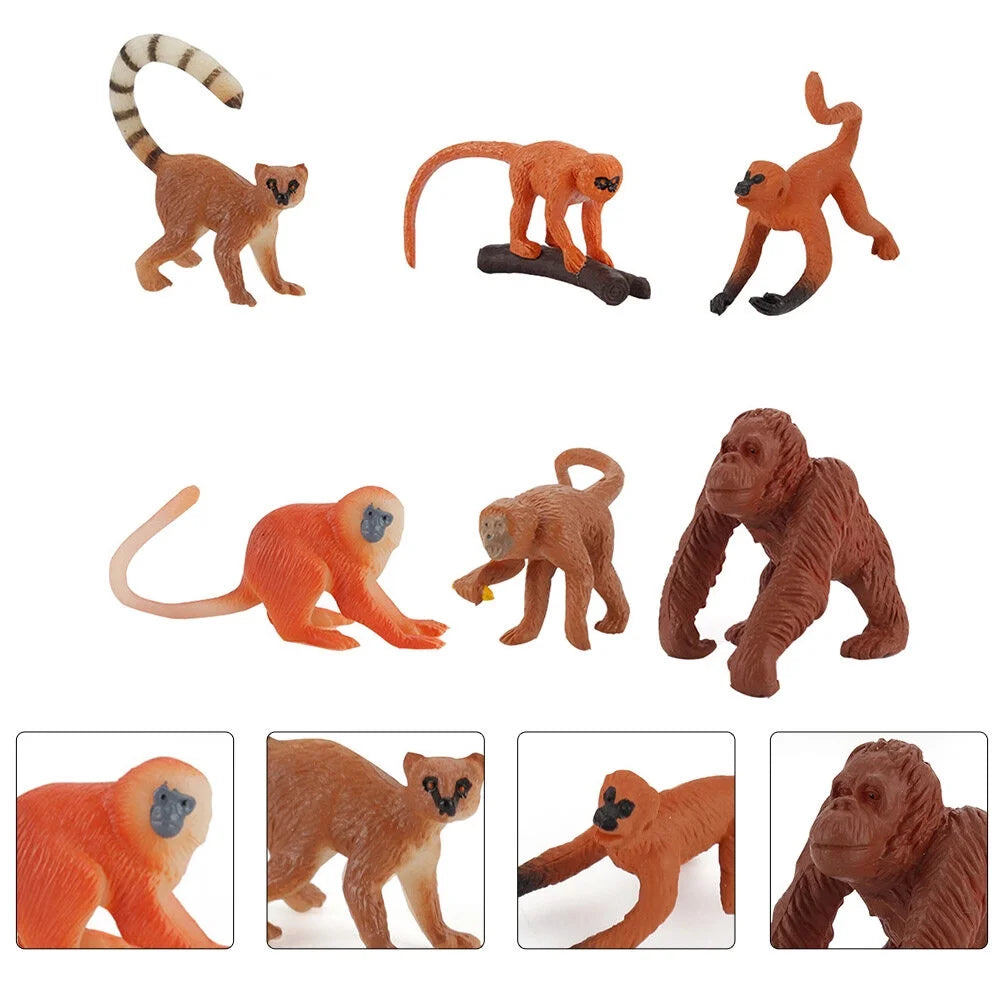 Monkey Animal Figurines Toys Figures Model Miniature Gorilla Figure Cake Kids Models Simulation Statue Zoo Q17965