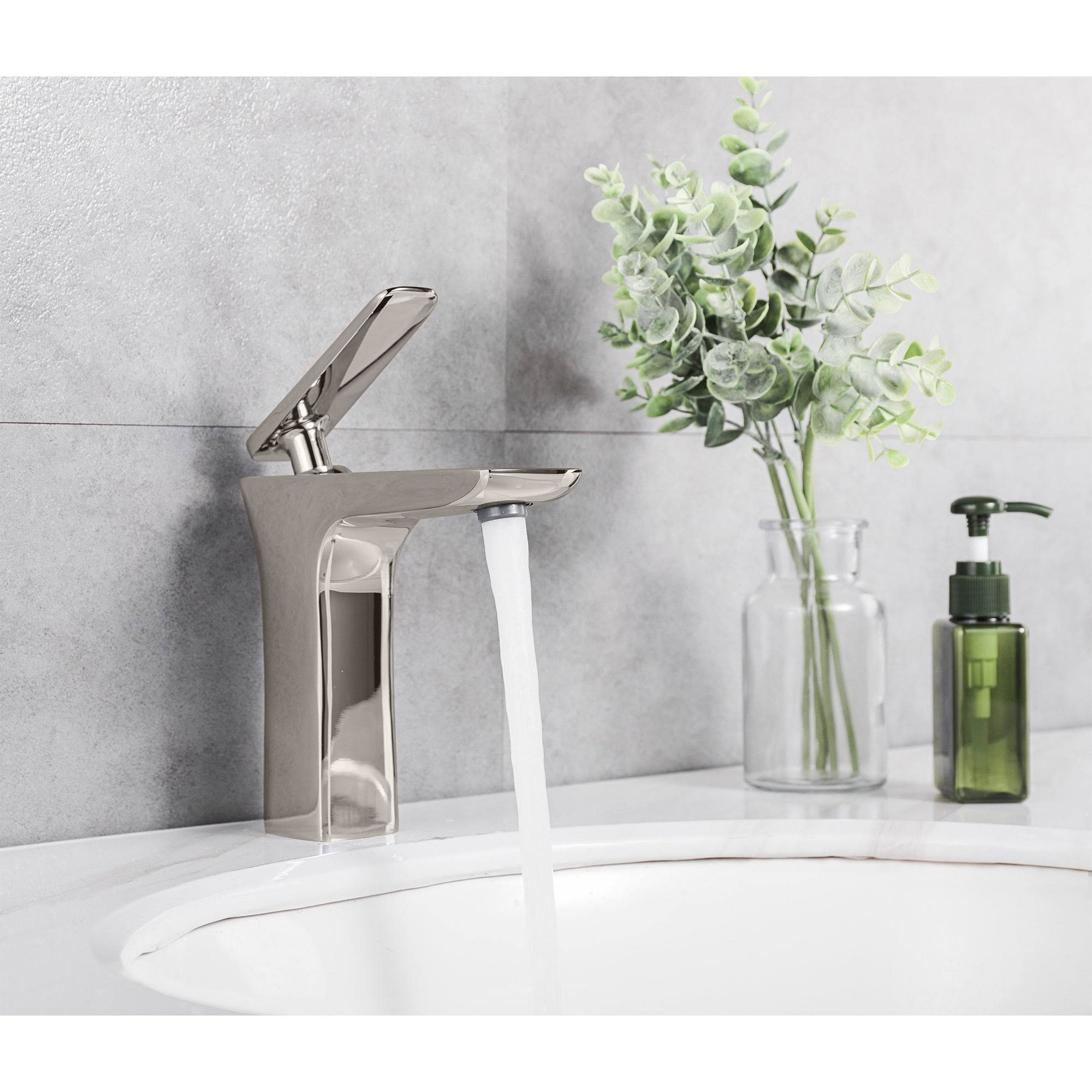 Single Handle Lavatory Faucet in Brushed Nickel Finish C712023