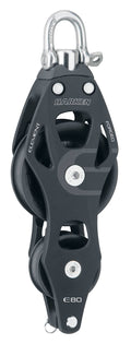 80 mm Aluminum Fiddle Block with Swivel and Becket O955