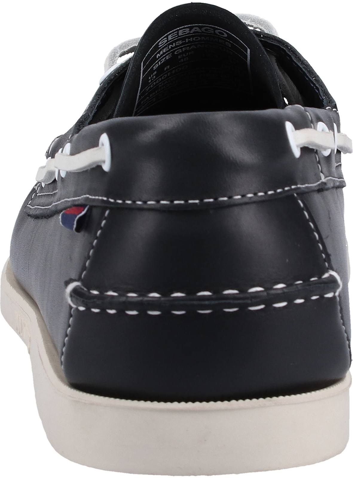 Blue Navy Leather Boat Shoes A297